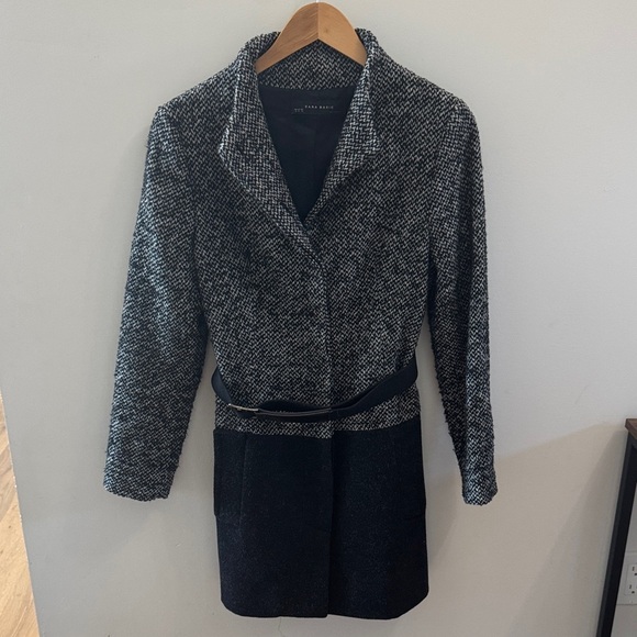 Zara Long Wool Coat - Size Medium - Picture 2 of 8
